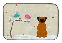 Load image into Gallery viewer, Christmas Presents between Friends Fawn Boxer Dish Drying Mat – Absorbent, Artistic Kitchen Essentials BB2587DDM