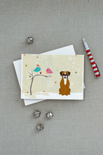 Load image into Gallery viewer, Christmas Presents between Friends Boxer - Flashy Fawn Greeting Cards -  Blank Note Cards – 8-Pack of Artist-Designed Cards with Envelopes