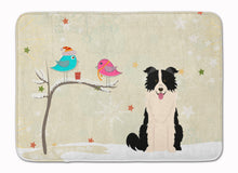 Load image into Gallery viewer, Christmas Presents between Friends Border Collie Black White Machine Washable Memory Foam Mat BB2590RUG