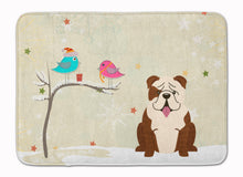 Load image into Gallery viewer, Christmas Presents between Friends English Bulldog Brindle White Machine Washable Memory Foam Mat BB2593RUG
