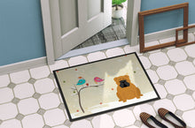 Load image into Gallery viewer, Christmas Presents between Friends English Bulldog Red Doormat - 24x36 Decorative Floor Mat – Indoor/Outdoor Rug with Artistic Flair BB2594JMAT