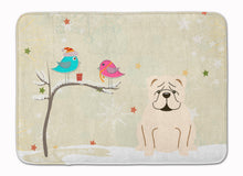 Load image into Gallery viewer, Christmas Presents between Friends English Bulldog White Machine Washable Memory Foam Mat BB2595RUG