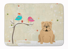 Load image into Gallery viewer, Christmas Presents between Friends English Bulldog Fawn Machine Washable Memory Foam Mat BB2596RUG