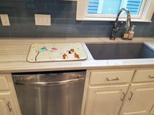 Load image into Gallery viewer, Christmas Presents between Friends English Bulldog Fawn White Dish Drying Mat – Absorbent, Artistic Kitchen Essentials BB2597DDM