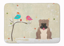 Load image into Gallery viewer, Christmas Presents between Friends English Bulldog Grey Brindle  Machine Washable Memory Foam Mat BB2598RUG