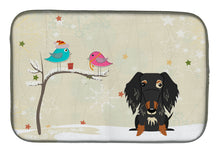 Load image into Gallery viewer, Christmas Presents between Friends Wire Haired Dachshund Dapple Dish Drying Mat – Absorbent, Artistic Kitchen Essentials BB2600DDM