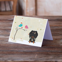 Load image into Gallery viewer, Christmas Presents between Friends Dachshund - Wire - Dapple Greeting Cards -  Blank Note Cards – 8-Pack of Artist-Designed Cards with Envelopes