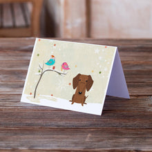 Load image into Gallery viewer, Christmas Presents between Friends Dachshund - Red Greeting Cards -  Blank Note Cards – 8-Pack of Artist-Designed Cards with Envelopes