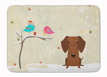 Load image into Gallery viewer, Christmas Presents between Friends Dachshund Red Brown Machine Washable Memory Foam Mat BB2602RUG