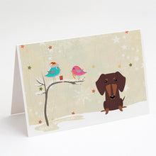 Load image into Gallery viewer, Christmas Presents between Friends Dachshund - Chocolate Greeting Cards -  Blank Note Cards – 8-Pack of Artist-Designed Cards with Envelopes