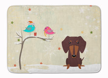 Load image into Gallery viewer, Christmas Presents between Friends Dachshund Chocolate Machine Washable Memory Foam Mat BB2603RUG