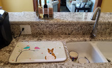 Load image into Gallery viewer, Christmas Presents between Friends Bull Terrier Red White Dish Drying Mat – Absorbent, Artistic Kitchen Essentials BB2607DDM