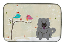 Load image into Gallery viewer, Christmas Presents between Friends Chow Chow Blue Dish Drying Mat – Absorbent, Artistic Kitchen Essentials BB2611DDM