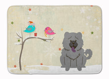Load image into Gallery viewer, Christmas Presents between Friends Chow Chow Blue Machine Washable Memory Foam Mat BB2611RUG