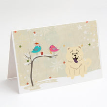 Load image into Gallery viewer, Christmas Presents between Friends Chow Chow - White Greeting Cards -  Blank Note Cards – 8-Pack of Artist-Designed Cards with Envelopes