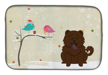 Load image into Gallery viewer, Christmas Presents between Friends Chow Chow Chocolate Dish Drying Mat – Absorbent, Artistic Kitchen Essentials BB2613DDM