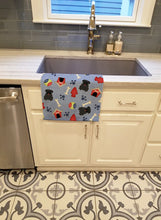 Load image into Gallery viewer, Dog House Collection Pug Black Kitchen Towel – Artistic Dish Towel for Everyday Use BB2619KTWL