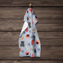 Load image into Gallery viewer, Dog House Collection Pug Black Kitchen Towel – Artistic Dish Towel for Everyday Use BB2619KTWL