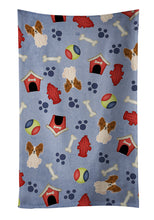 Load image into Gallery viewer, Dog House Collection Papillon Red White Kitchen Towel – Artistic Dish Towel for Everyday Use BB2691KTWL