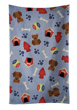 Load image into Gallery viewer, Dog House Collection Dachshund Red Brown Kitchen Towel – Artistic Dish Towel for Everyday Use BB2743KTWL