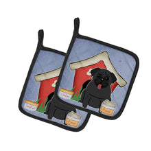Load image into Gallery viewer, Dog House Collection Pug Black Pot Holders - Set of 2 - Heat-Resistant Kitchen Essentials BB2760PTHD