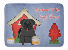 Load image into Gallery viewer, Dog House Collection Pug Black Machine Washable Memory Foam Mat BB2760RUG