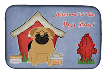 Load image into Gallery viewer, Dog House Collection Pug Brown Dish Drying Mat – Absorbent, Artistic Kitchen Essentials BB2761DDM