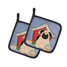 Load image into Gallery viewer, Dog House Collection Pug Fawn Pot Holders - Set of 2 - Heat-Resistant Kitchen Essentials BB2762PTHD