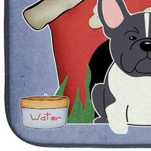 Load image into Gallery viewer, Dog House Collection French Bulldog Black White Dish Drying Mat – Absorbent, Artistic Kitchen Essentials BB2766DDM