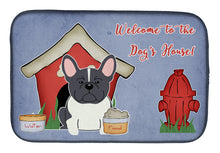Load image into Gallery viewer, Dog House Collection French Bulldog Black White Dish Drying Mat – Absorbent, Artistic Kitchen Essentials BB2766DDM