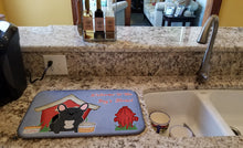 Load image into Gallery viewer, Dog House Collection French Bulldog Black Dish Drying Mat – Absorbent, Artistic Kitchen Essentials BB2768DDM