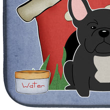 Load image into Gallery viewer, Dog House Collection French Bulldog Black Dish Drying Mat – Absorbent, Artistic Kitchen Essentials BB2768DDM