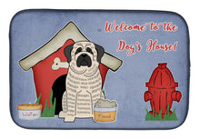 Load image into Gallery viewer, Dog House Collection Mastiff Brindle White Dish Drying Mat – Absorbent, Artistic Kitchen Essentials BB2770DDM