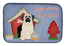 Load image into Gallery viewer, Dog House Collection Mastiff White Dish Drying Mat – Absorbent, Artistic Kitchen Essentials BB2771DDM