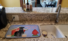 Load image into Gallery viewer, Dog House Collection Standard Schnauzer Black Dish Drying Mat – Absorbent, Artistic Kitchen Essentials BB2786DDM