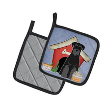 Load image into Gallery viewer, Dog House Collection Standard Schnauzer Black Pot Holders - Set of 2 - Heat-Resistant Kitchen Essentials