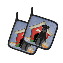Load image into Gallery viewer, Dog House Collection Standard Schnauzer Black Pot Holders - Set of 2 - Heat-Resistant Kitchen Essentials