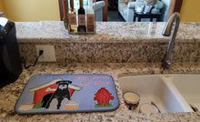 Load image into Gallery viewer, Dog House Collection Standard Schnauzer Black Grey Dish Drying Mat – Absorbent, Artistic Kitchen Essentials BB2788DDM