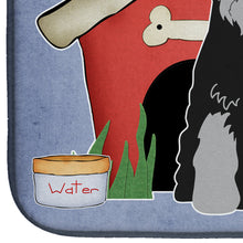 Load image into Gallery viewer, Dog House Collection Standard Schnauzer Black Grey Dish Drying Mat – Absorbent, Artistic Kitchen Essentials BB2788DDM