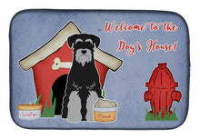 Load image into Gallery viewer, Dog House Collection Standard Schnauzer Black Grey Dish Drying Mat – Absorbent, Artistic Kitchen Essentials BB2788DDM