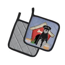 Load image into Gallery viewer, Dog House Collection Standard Schnauzer Black Grey Pot Holders - Set of 2 - Heat-Resistant Kitchen Essentials BB2788PTHD