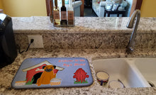 Load image into Gallery viewer, Dog House Collection Border Terrier Dish Drying Mat – Absorbent, Artistic Kitchen Essentials BB2793DDM