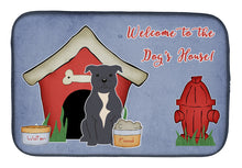 Load image into Gallery viewer, Dog House Collection Staffordshire Bull Terrier Blue Dish Drying Mat – Absorbent, Artistic Kitchen Essentials BB2800DDM