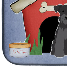 Load image into Gallery viewer, Dog House Collection Miniature Schanuzer Black Dish Drying Mat – Absorbent, Artistic Kitchen Essentials BB2805DDM