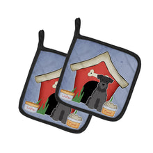 Load image into Gallery viewer, Dog House Collection Miniature Schanuzer Black Pot Holders - Set of 2 - Heat-Resistant Kitchen Essentials BB2805PTHD