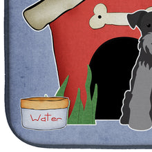 Load image into Gallery viewer, Dog House Collection Miniature Schanuzer Black Silver Dish Drying Mat – Absorbent, Artistic Kitchen Essentials BB2806DDM