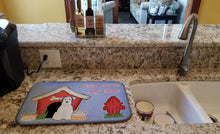 Load image into Gallery viewer, Dog House Collection Miniature Schanuzer White Dish Drying Mat – Absorbent, Artistic Kitchen Essentials BB2807DDM