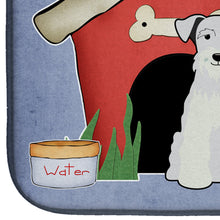 Load image into Gallery viewer, Dog House Collection Miniature Schanuzer White Dish Drying Mat – Absorbent, Artistic Kitchen Essentials BB2807DDM