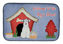Load image into Gallery viewer, Dog House Collection Miniature Schanuzer White Dish Drying Mat – Absorbent, Artistic Kitchen Essentials BB2807DDM