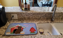 Load image into Gallery viewer, Dog House Collection Chocolate Labrador Dish Drying Mat – Absorbent, Artistic Kitchen Essentials BB2810DDM